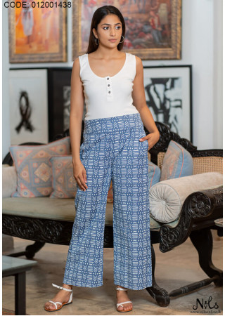 FINLEY LIGHT BLUE PRINT PANT